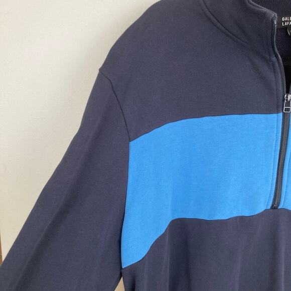 Galeries Lafayette Womens XXL Blue Colorblock Half Zip Pullover Sweatshirt Rugby - Picture 6 of 10